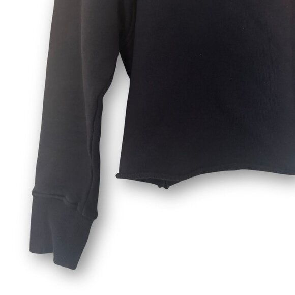 NWOT AYR Women's Slouchy Slightly Cropped Hoodie in Charcoal Black Size Large - Picture 4 of 6